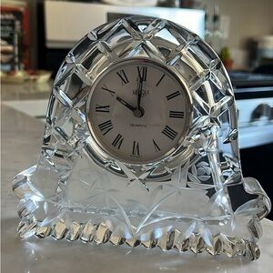 Mikasa crystal quartz mantle clock.